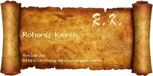 Rohony Kevin névjegykártya